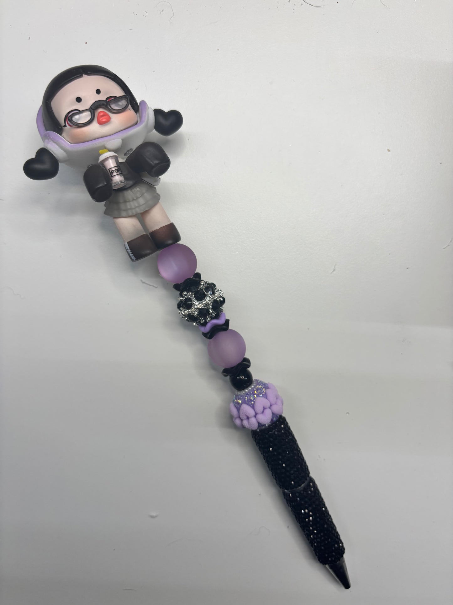 XL PEN - Zwart - lila poppetje