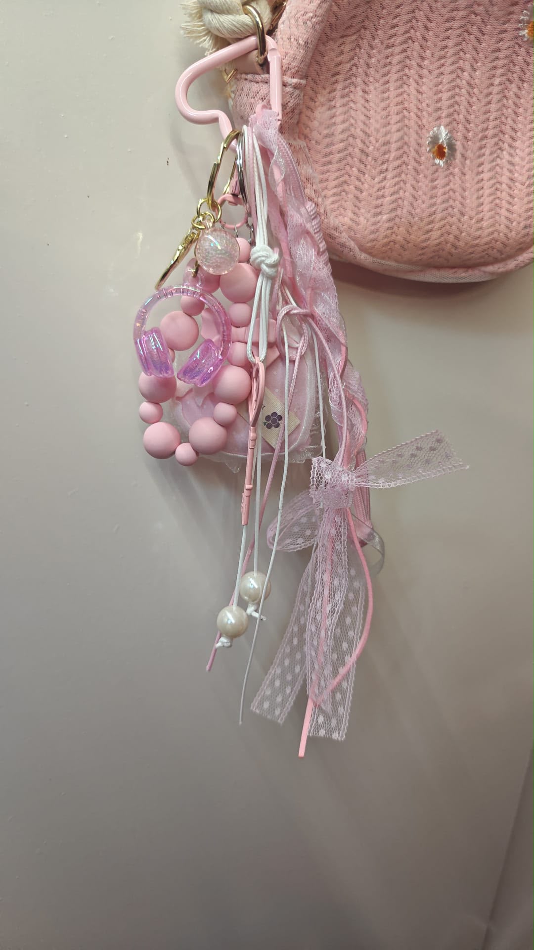 Bag charm roze