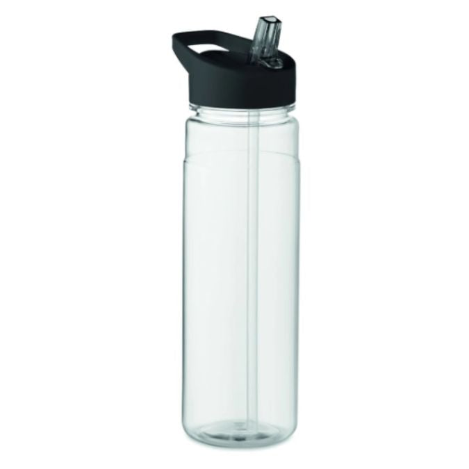 Gepersonaliseerde drinkfles met fliptop - 650 ml [ZWART]