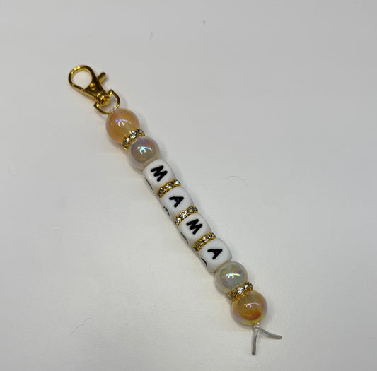 Sleutelhanger MAMA – Goud & Parelmoer