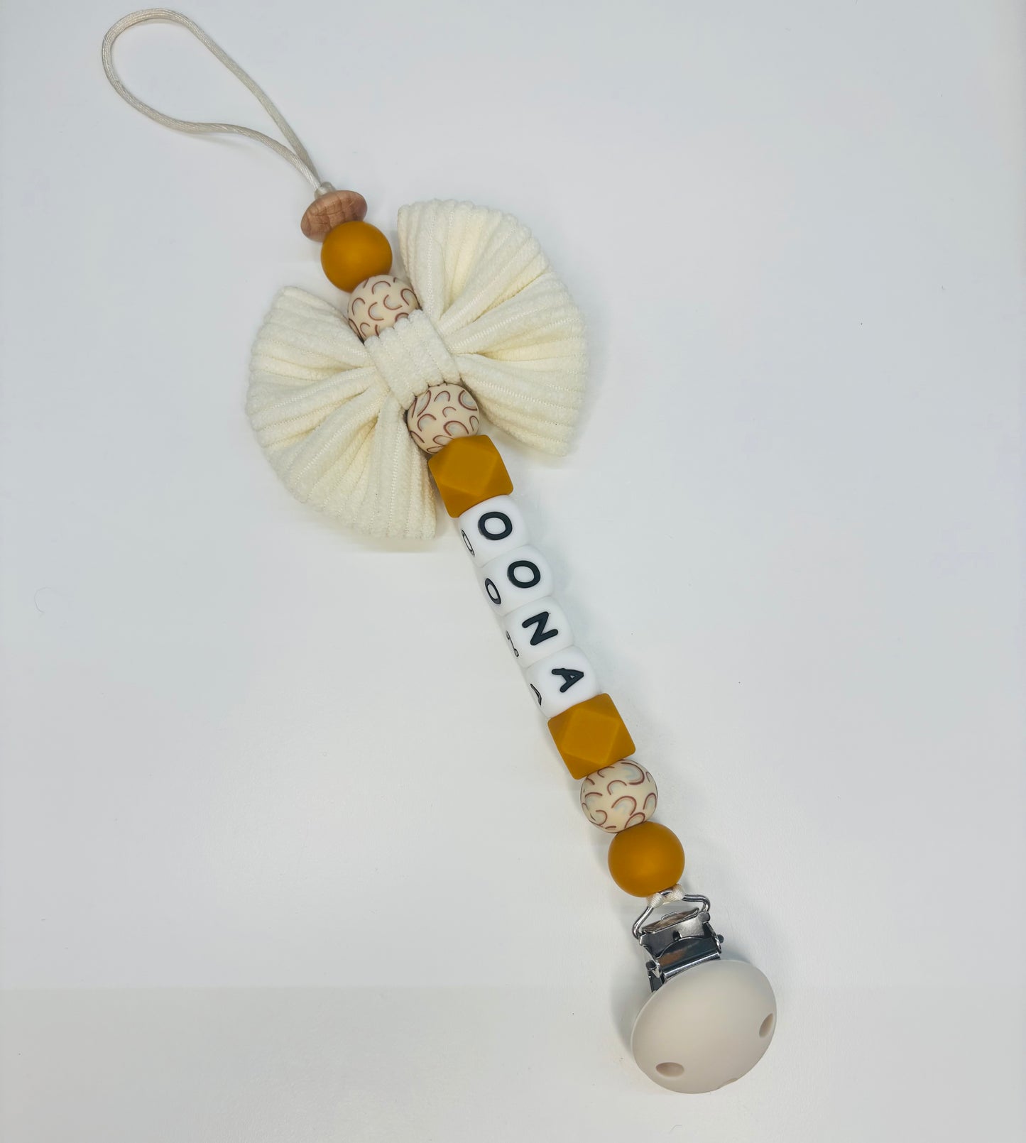 Speenkoord met strik [BEIGE]