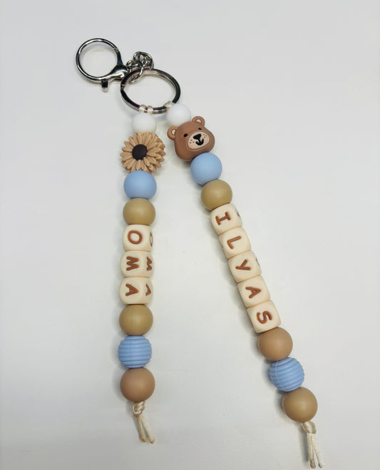 Duo-sleutelhanger met naam [ILYAS]
