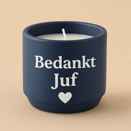 Keramieke kaars [BEDANKT JUF]