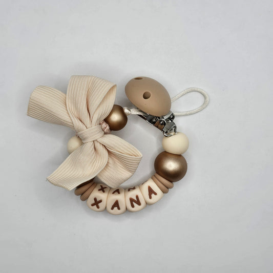 Speenkoord met strik [BEIGE]