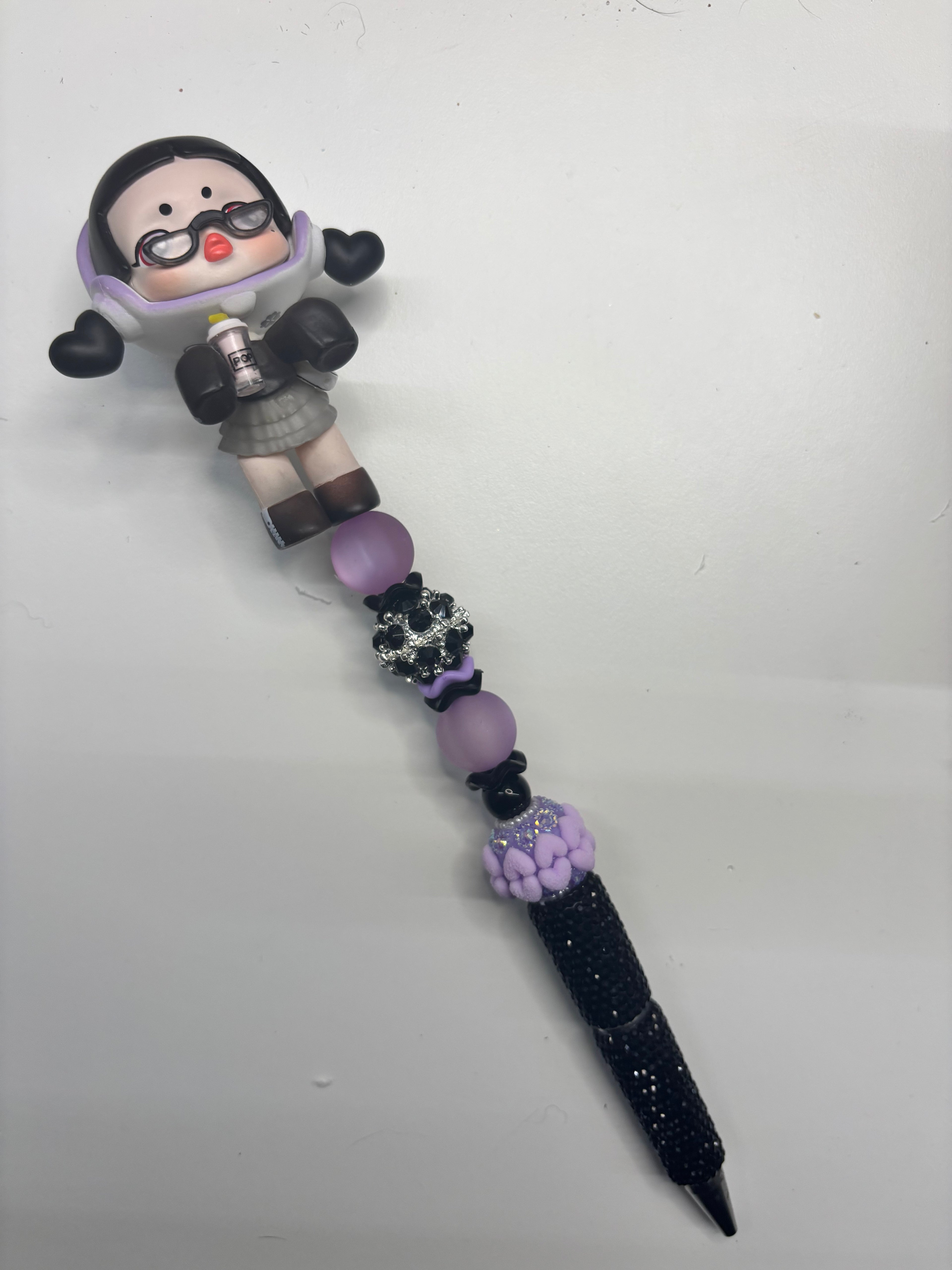 XL PEN - Zwart - lila poppetje