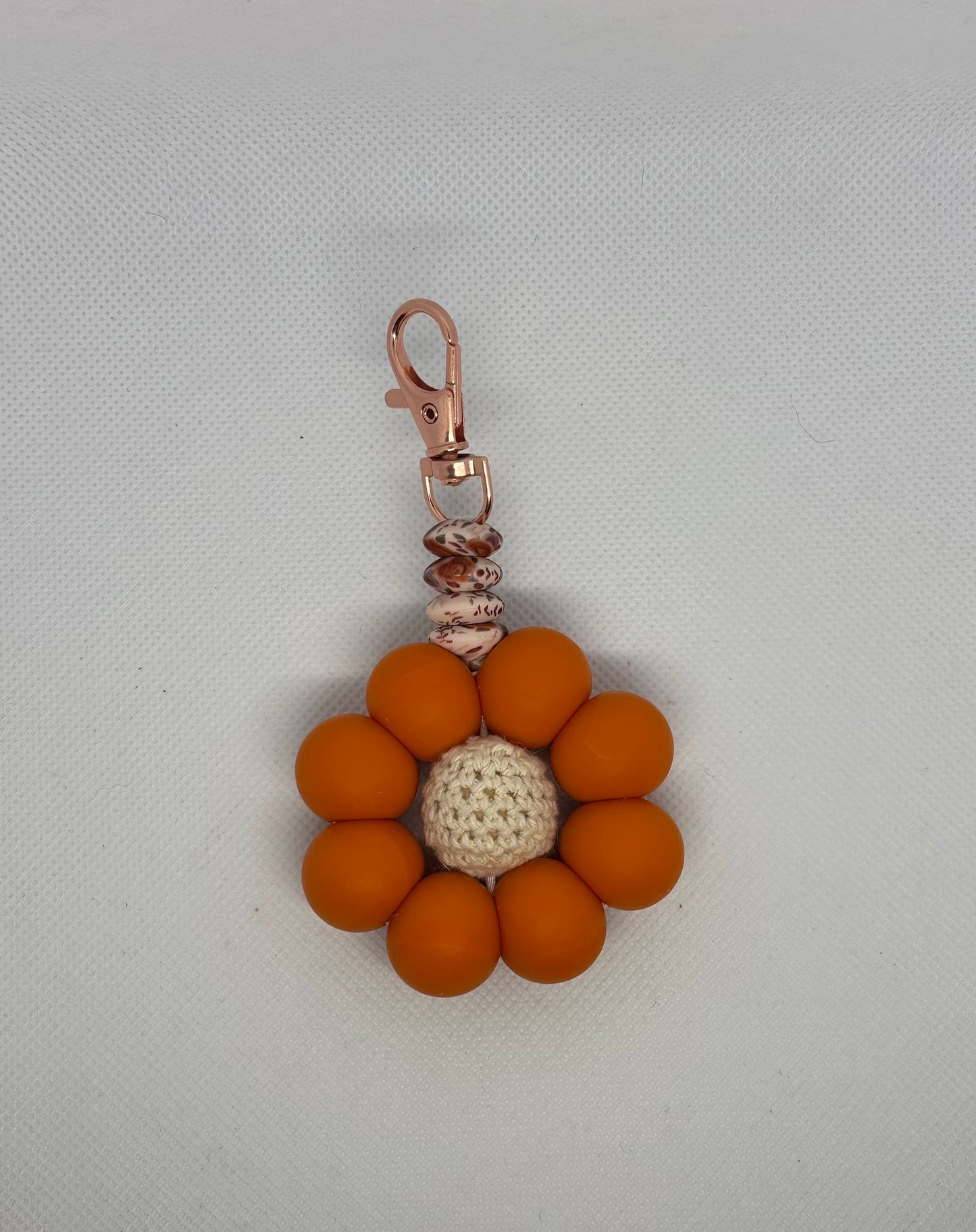 Luxe sleutelhanger bloem [ORANJE]