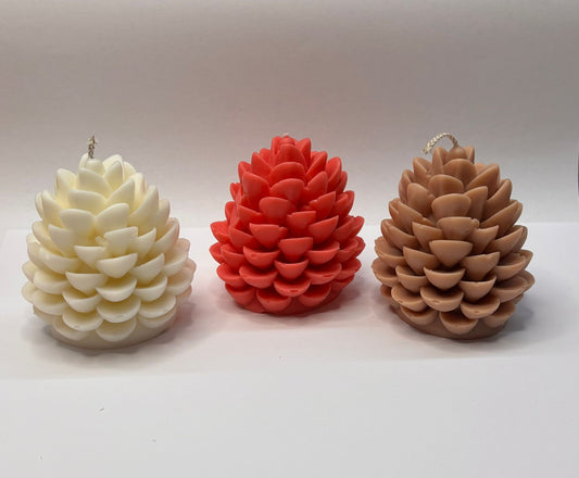 Dennenappel Kaars - SET VAN 3